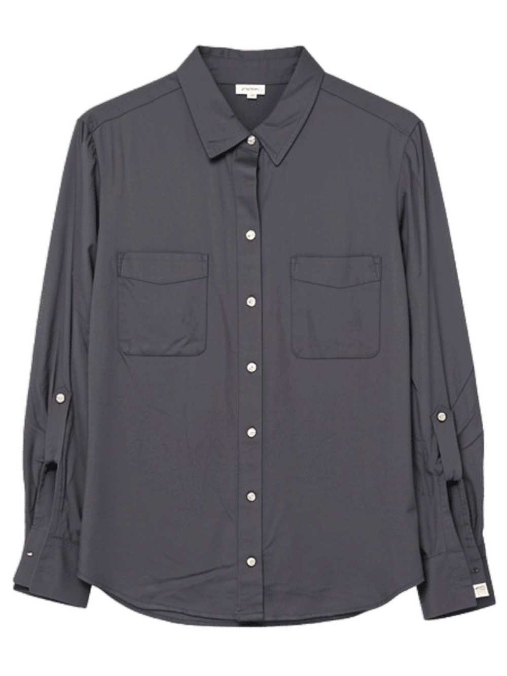Ann Taylor Silk Button-Down Shirt - Navy